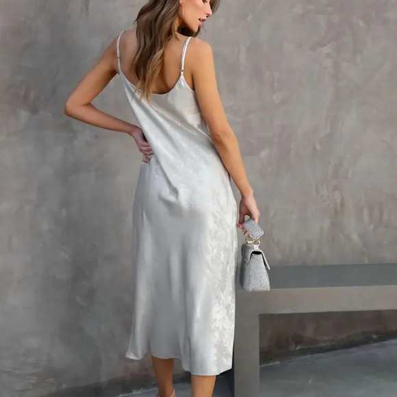 NWT VICI Metallic Cowl Neck‎ Midi Slip Dress - Picture 3 of 9